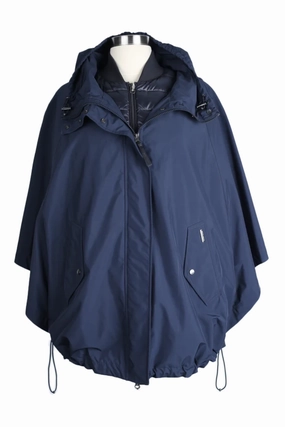 Lightweight Waterproof Jacket 2 in 1 Rain Poncho W/ Down Padding