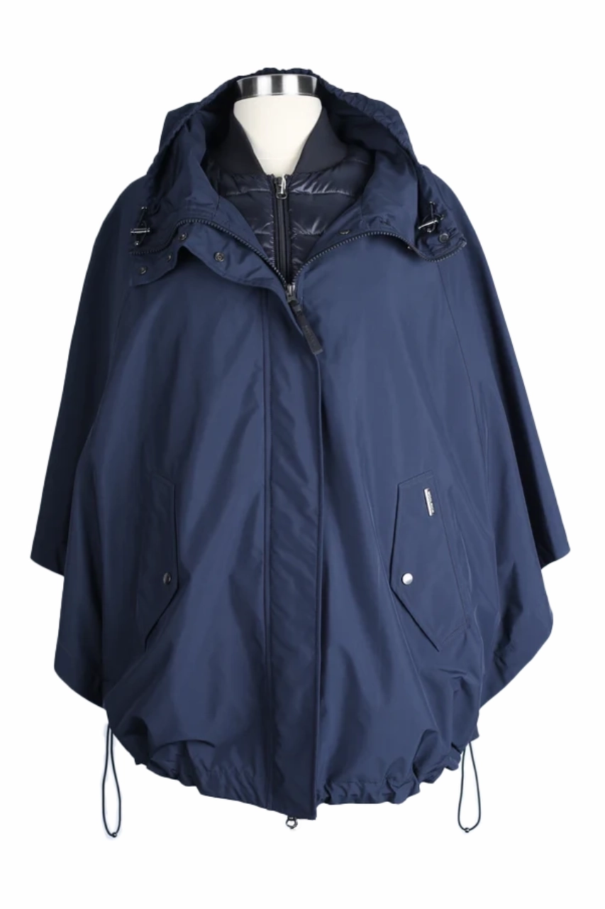 Lightweight Waterproof Jacket 2 in 1 Rain Poncho W/ Down Padding