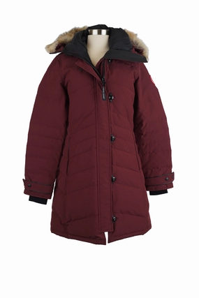 Down Filled Puffer Jacket w/ Fur Hood simple design Ventilated Panels