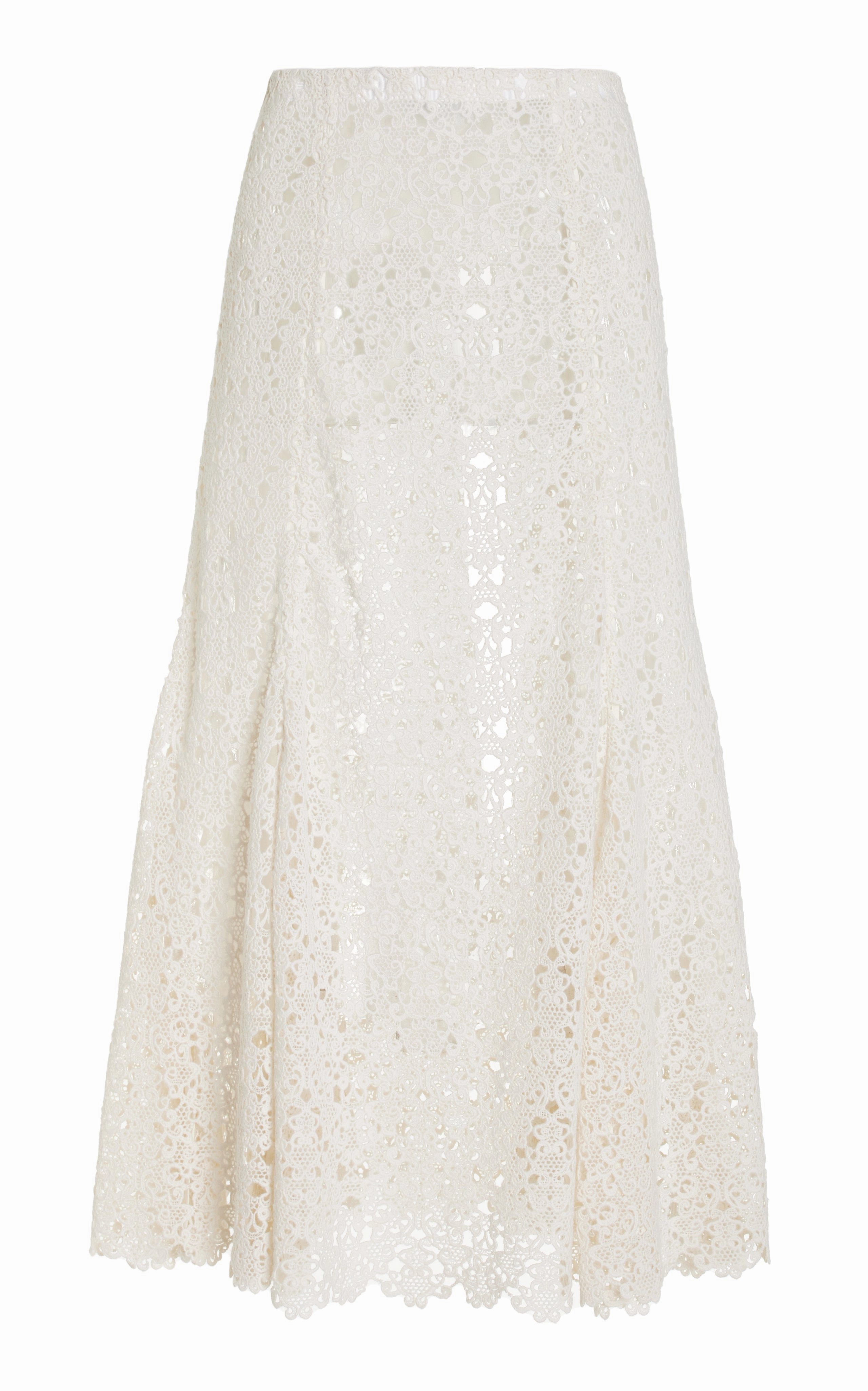 Hand Painted Florence Maxi Skirt in Ivory Cashmere Lace