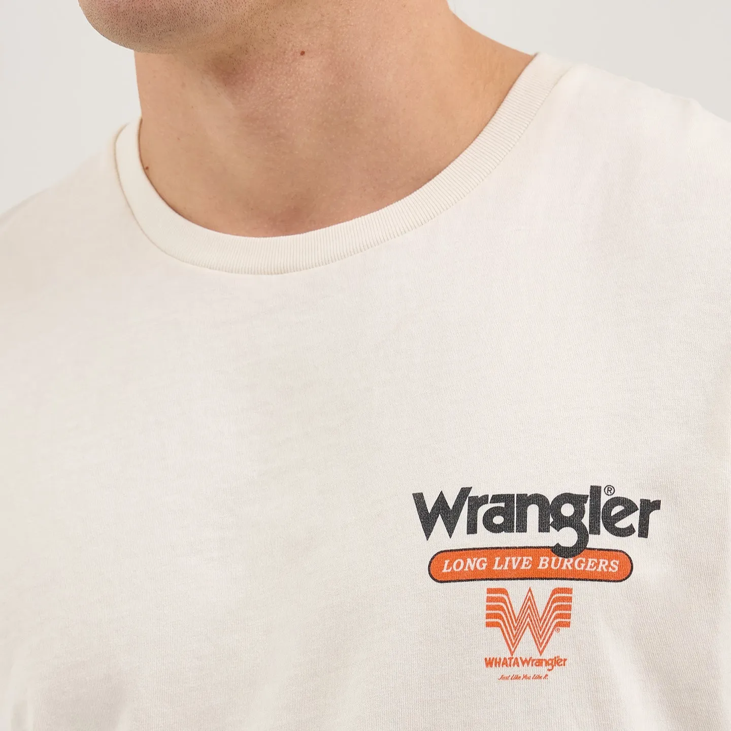 OdorResistant Treatment Luxurious Feel Wrangler? x Whataburger? Cowboy Burgers White T-Shirt