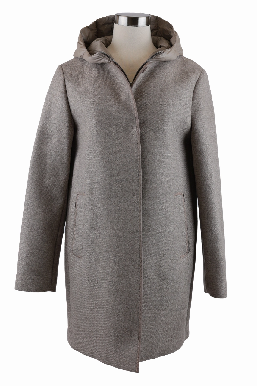 Wool Dress Coat W/ Removable Bib & Hood Easy Movement Cut