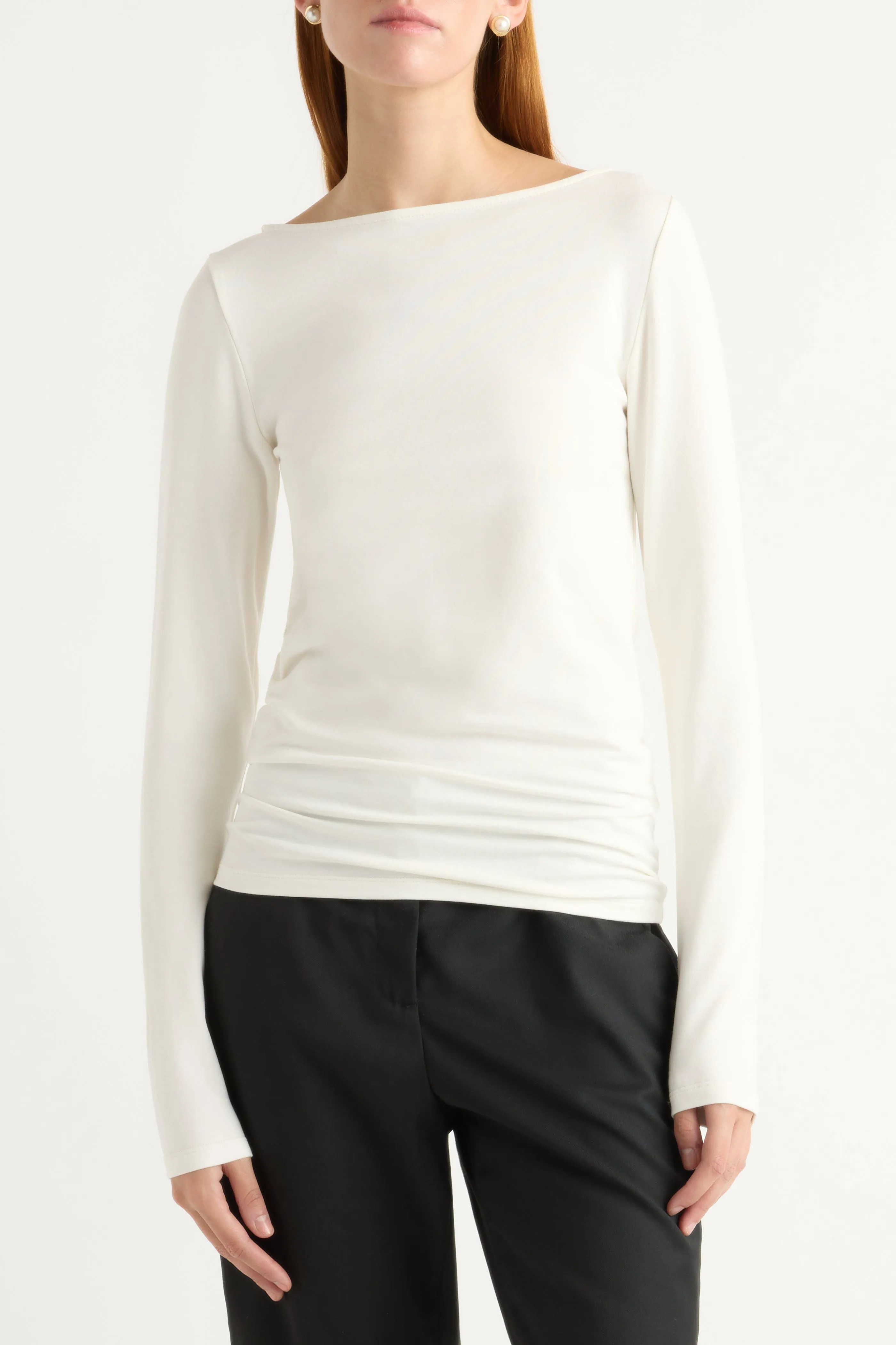 Lainey Organic Cotton Slit-Neck Tee Comfy Top Simple Comfort Wear