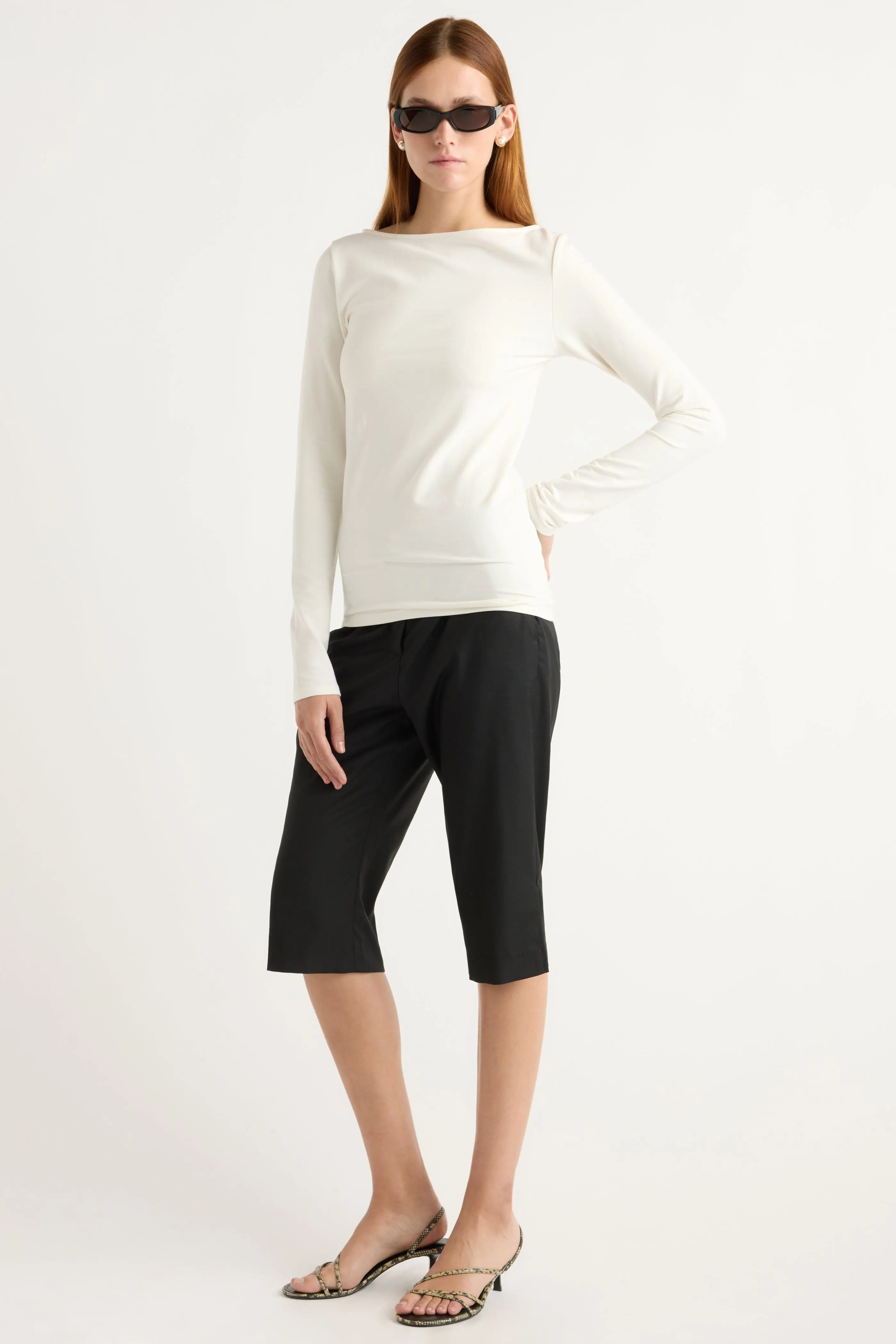 Lainey Organic Cotton Slit-Neck Tee Antibacterial Treatment