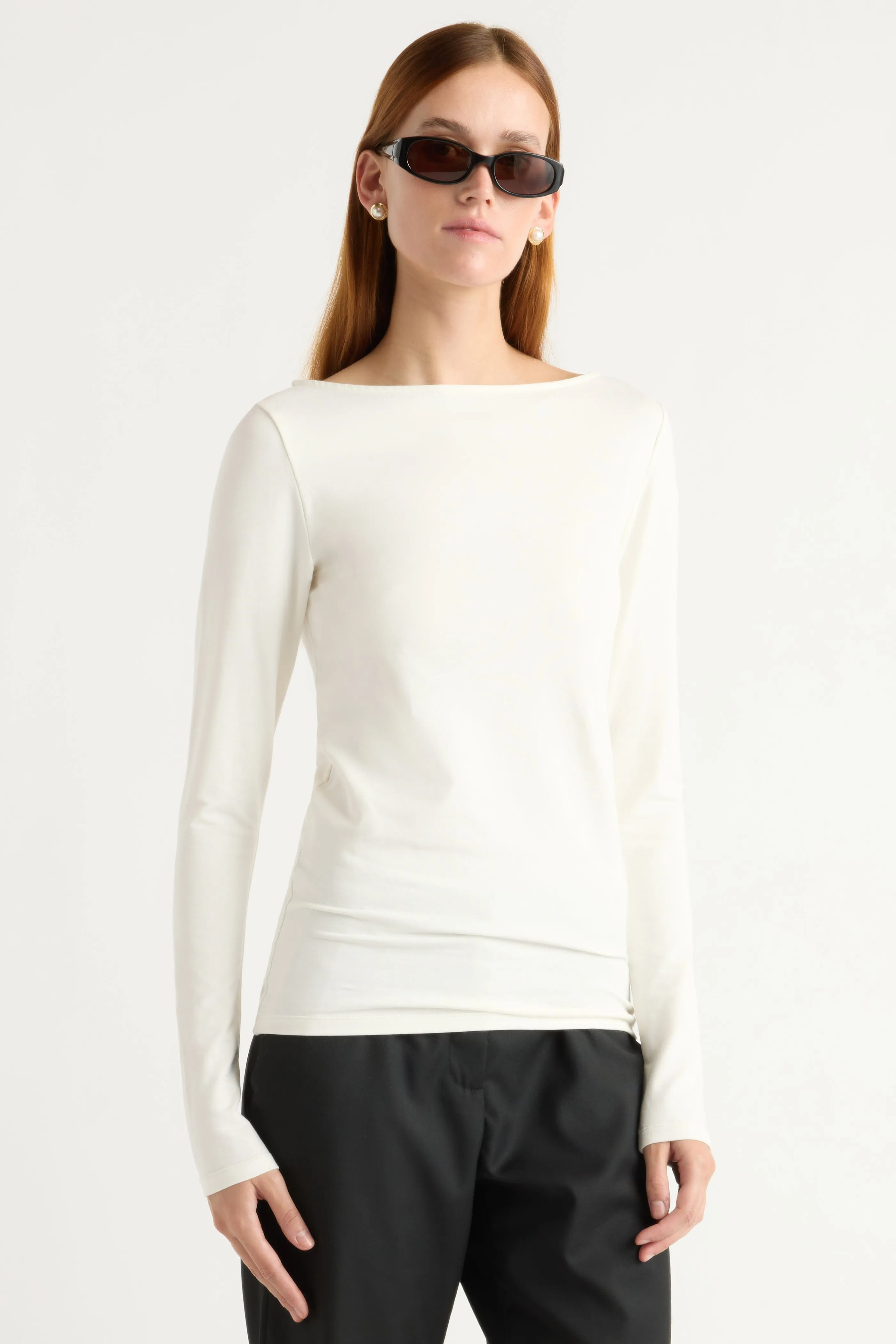 Lainey Organic Cotton Slit-Neck Tee Eco friendly materials Sporty Look