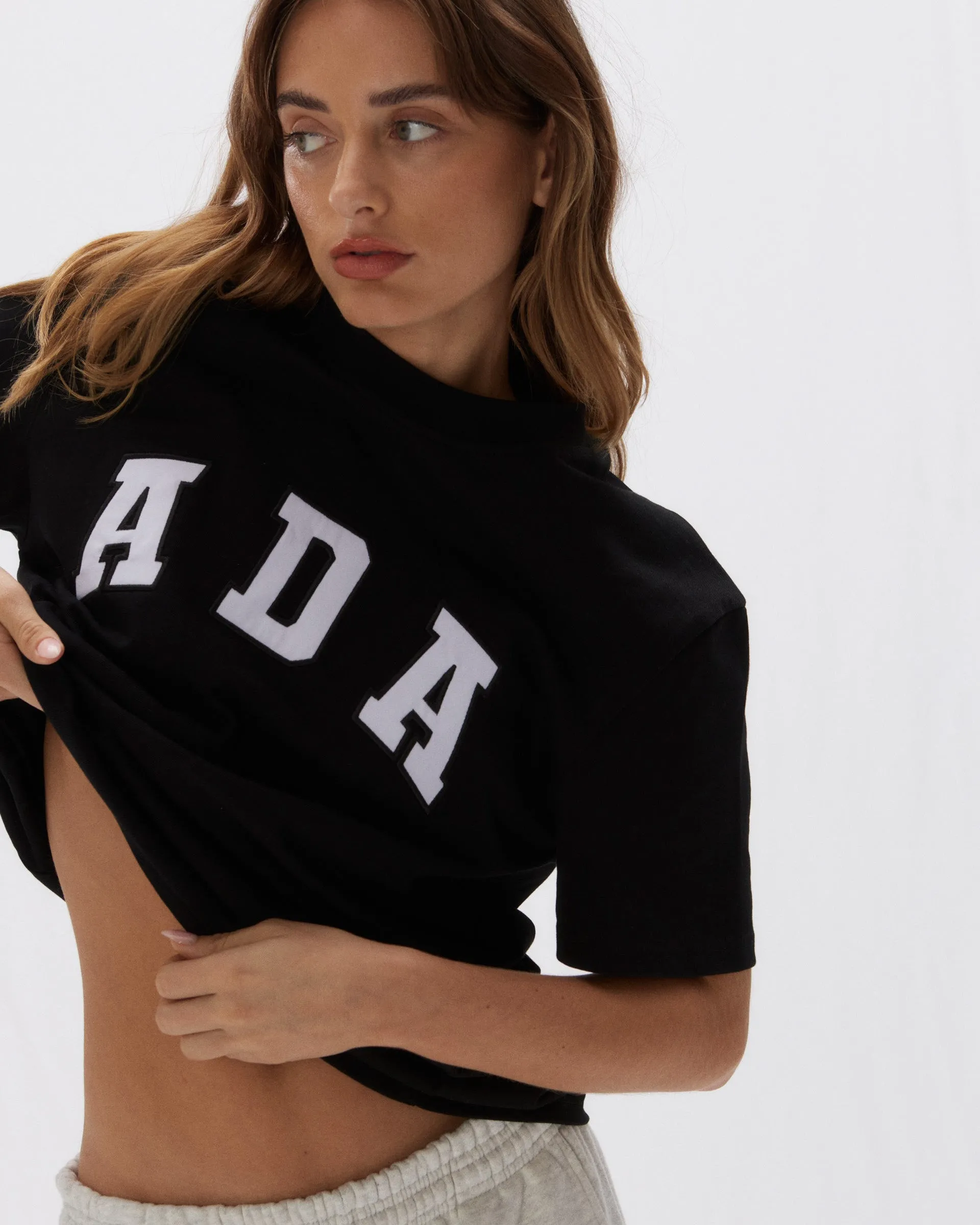 ADA Short Sleeve Oversized T-shirt - Black Active Wear