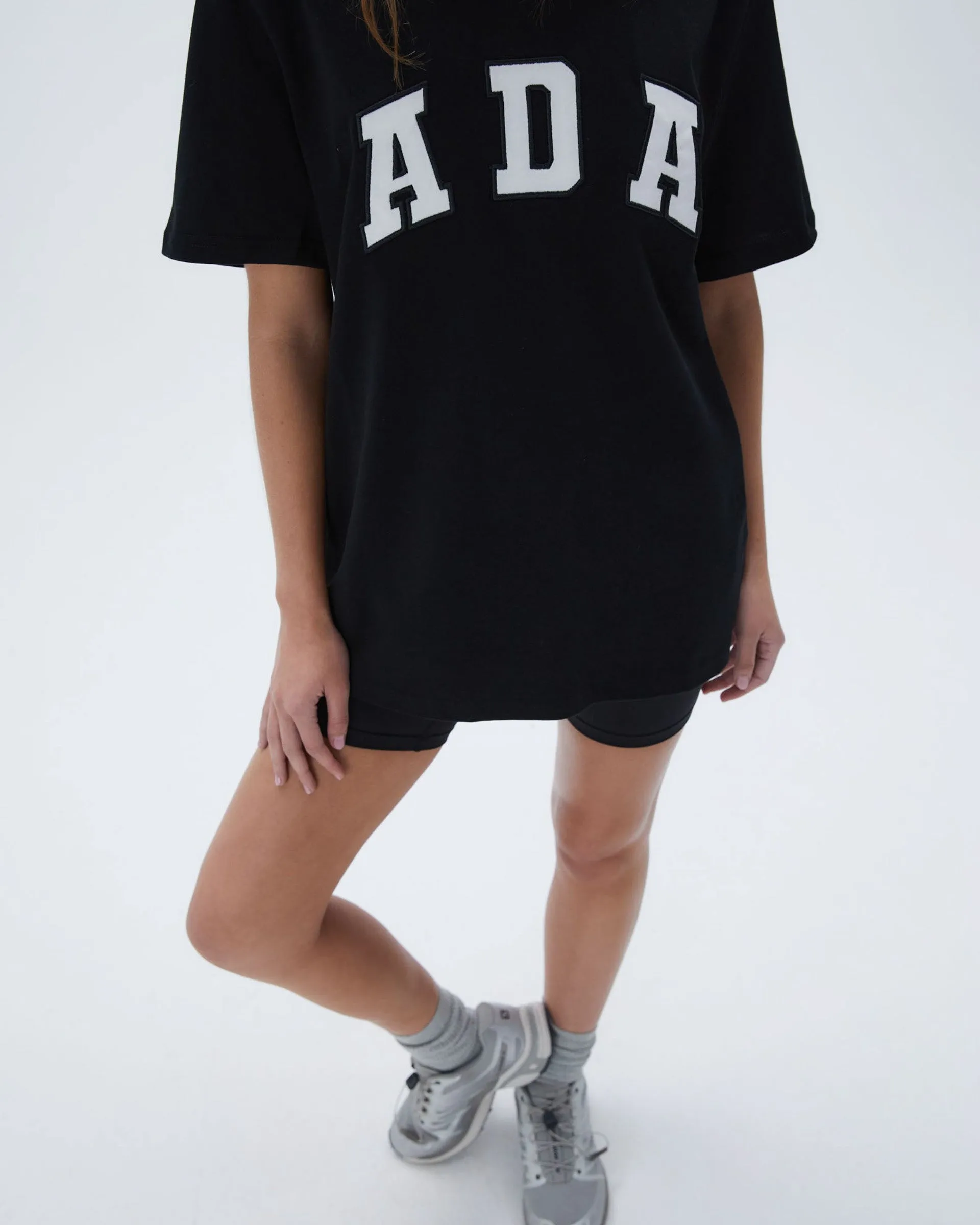 ADA Short Sleeve Oversized T-shirt - Black Classic Crewneck Design