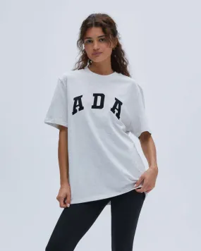 ADA Short Sleeve Oversized T-shirt - Light Grey Melange Breathable mesh Abrasion Resistant Fabric