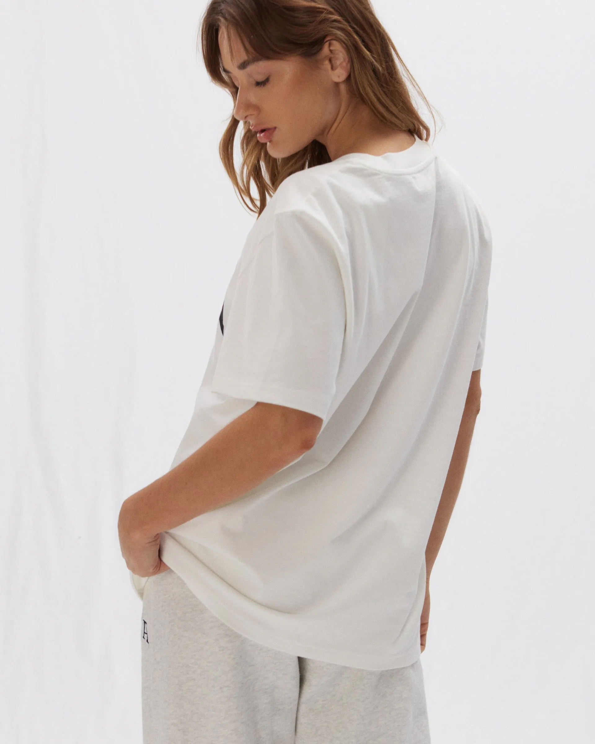 ADA Short Sleeve Oversized T-shirt - White/Black AntiPill Finish Easy Care Material