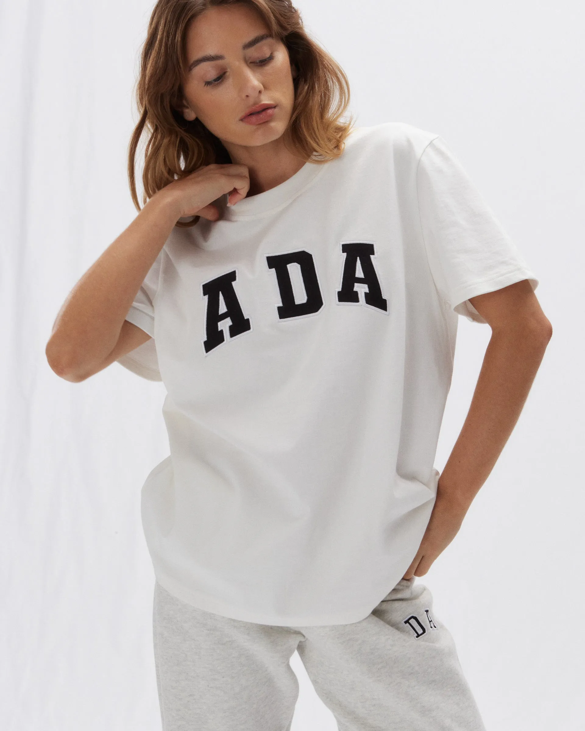 LayeringFriendly Weight ADA Short Sleeve Oversized T-shirt - White/Black