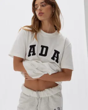 Convertible Collar ADA Short Sleeve Oversized T-shirt - White/Black