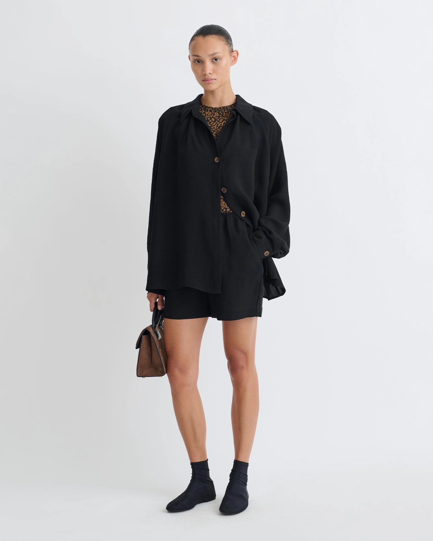 Ada - Tech Linen Shirt - Black Local Favorite