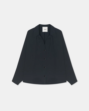 Lounge Wear Ada - Tech Linen Shirt - Black
