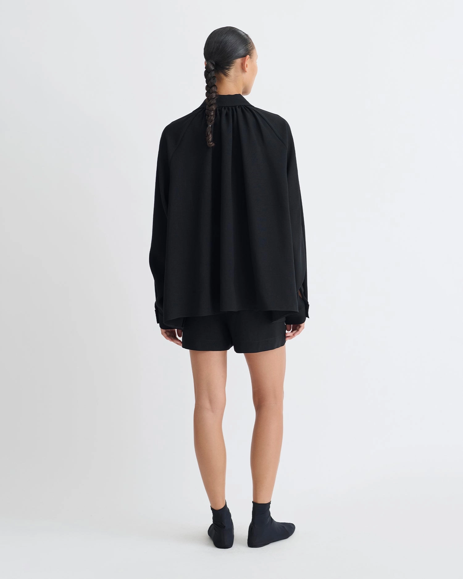 Layering Piece High-End Look Ada - Tech Linen Shirt - Black