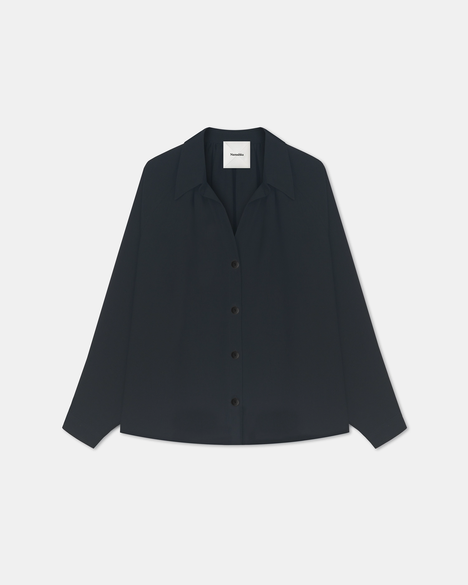 Lounge Wear Ada - Tech Linen Shirt - Black