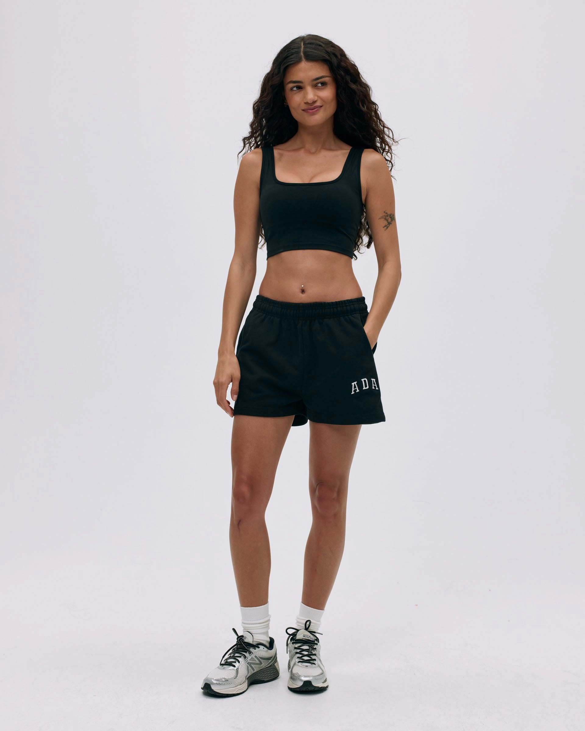 Unisex Design ADA Sweat Shorts - Black