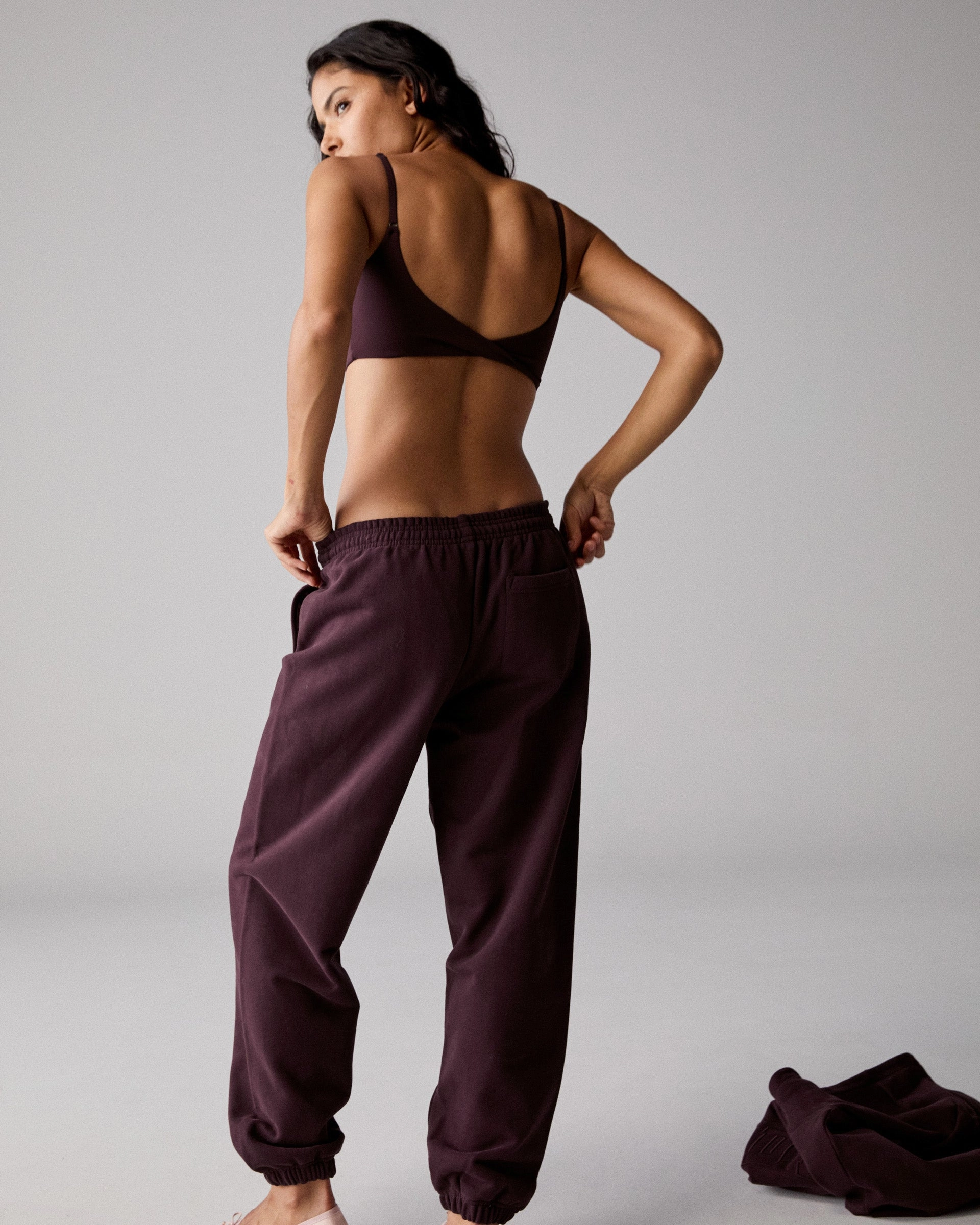 ADA Sweatpants - Dark Cherry Cozy Waist Relaxed Comfort Look