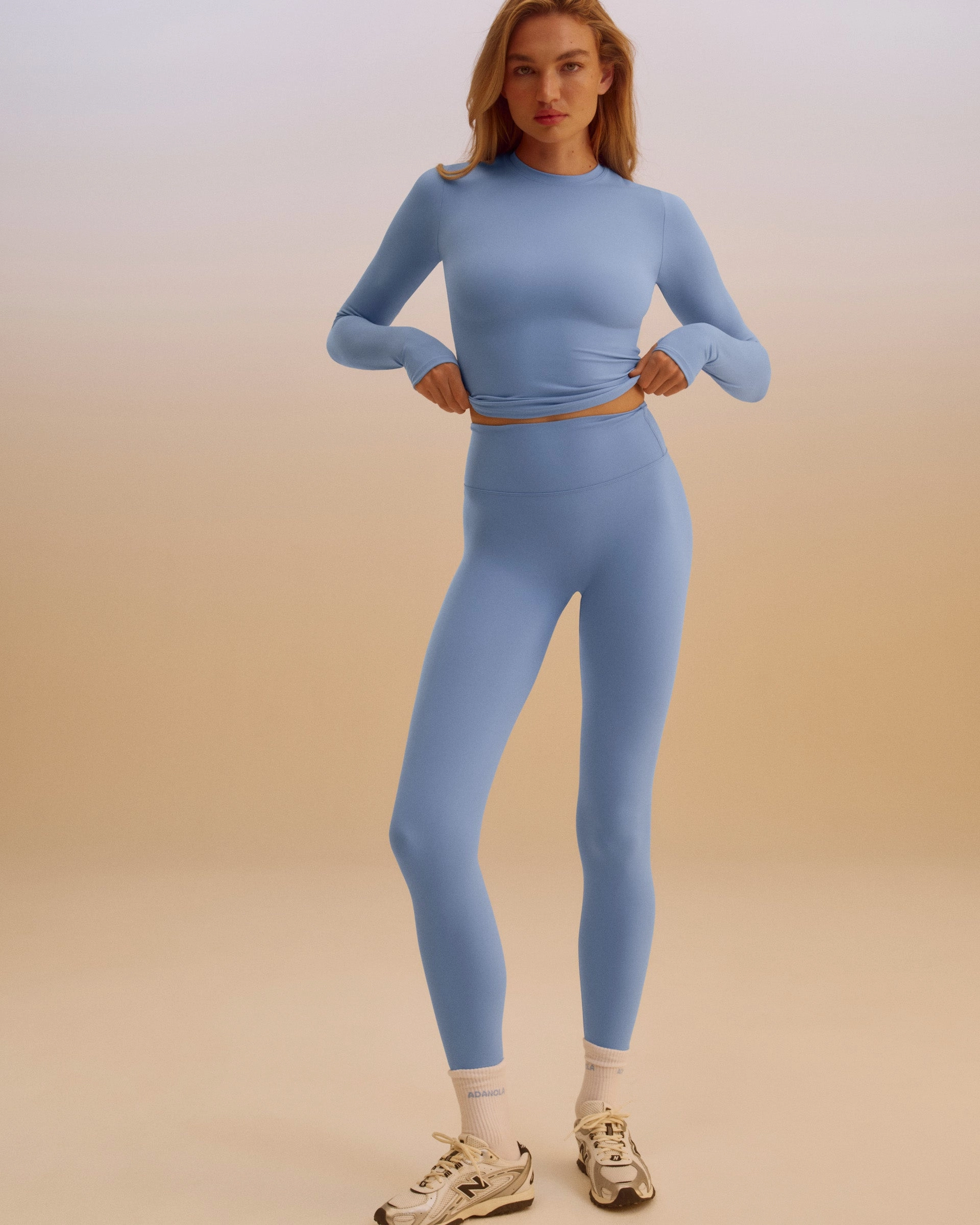 Flexible Stretch Material Ultimate Leggings - Ice Blue