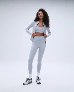 Brushed Legging - Light Grey Melange Hiking Trail Lightweight Material Easy Flow