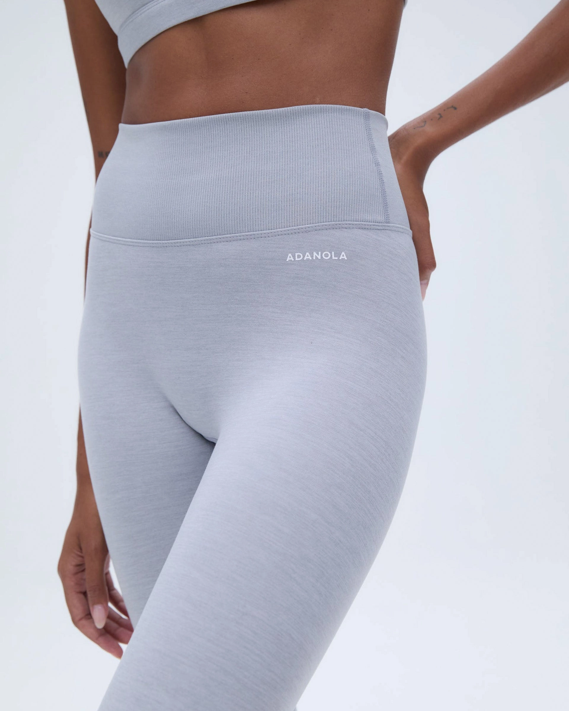 Outdoor Running Soft Touch Brushed Legging - Light Grey Melange