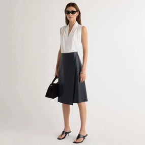 Simple Layers Alba Asymmetric Vegan Leather Skirt