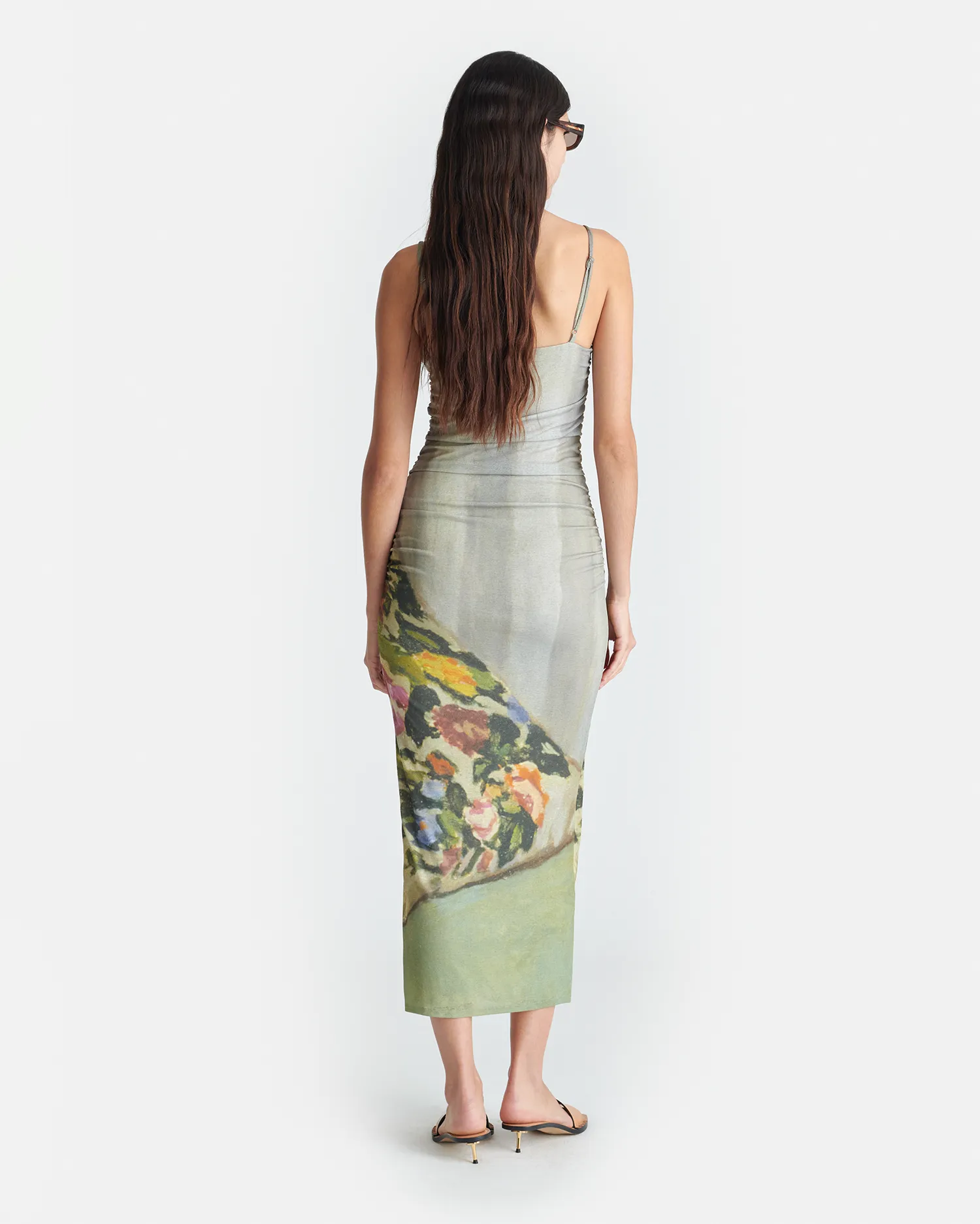 Alexa - Printed Mesh Jersey Midi Dress - Books Pure Color