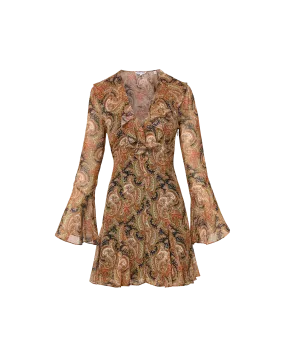 Adrienne Silk Mini Dress Flare Swing Versatile dress for layering