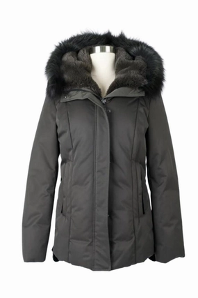 Down Parka Jacket W/ Fur Trim & Hood Windproof Construction