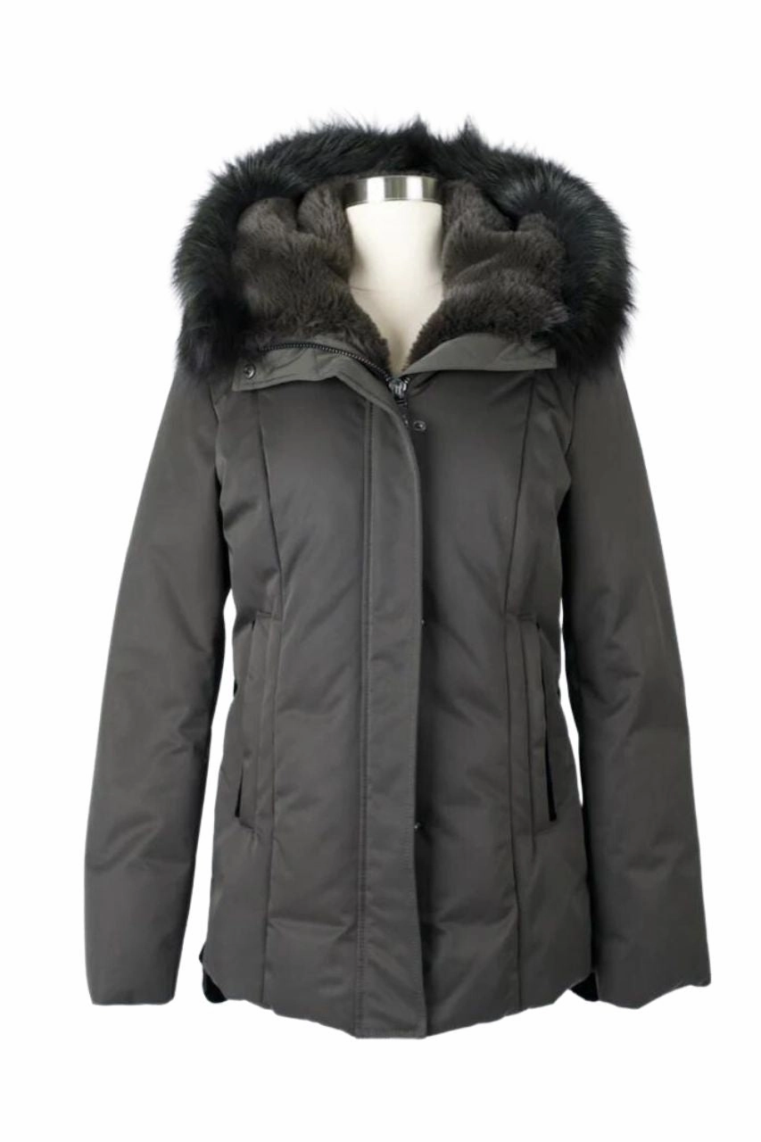 Down Parka Jacket W/ Fur Trim & Hood Windproof Construction