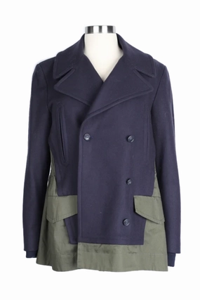 Double Breasted Wool Dress Coat Anti Pilling Texture