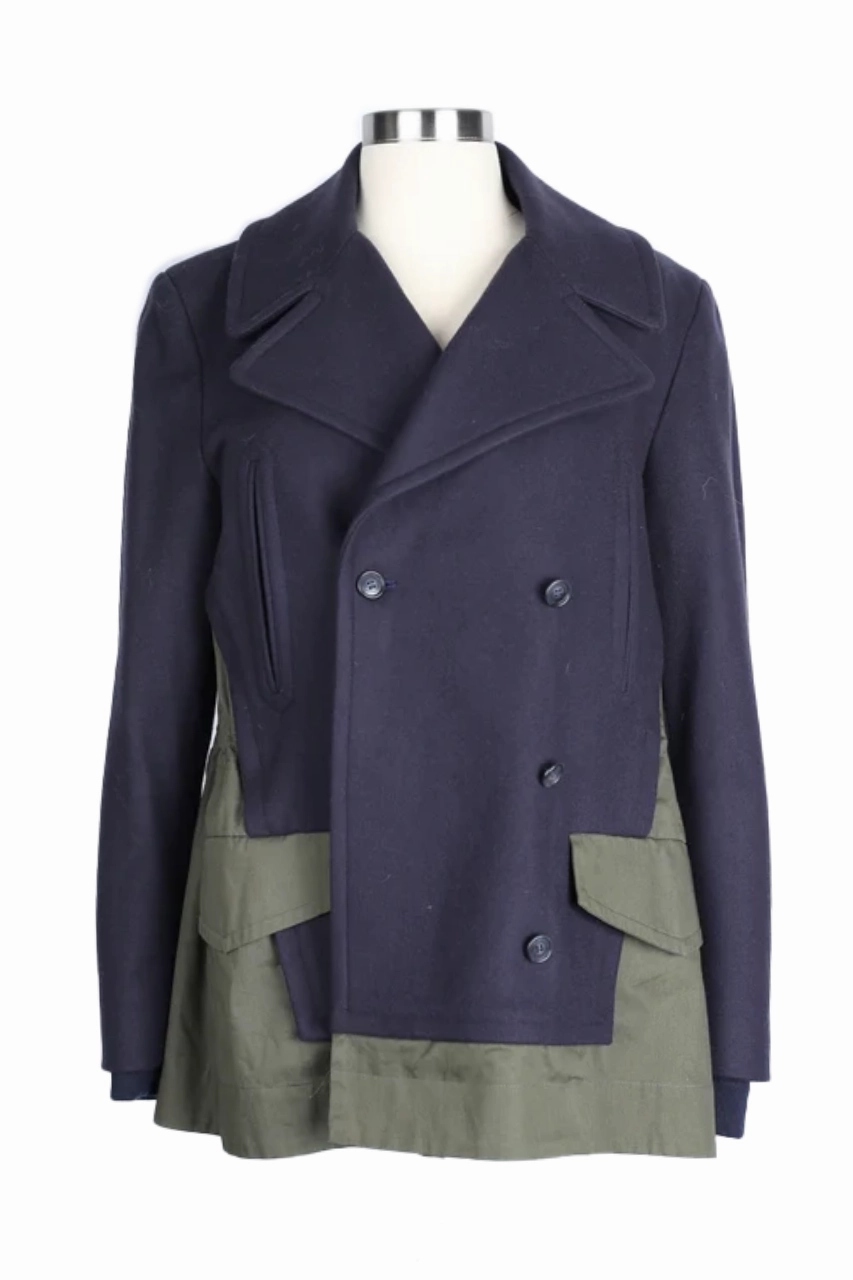 Double Breasted Wool Dress Coat Anti Pilling Texture