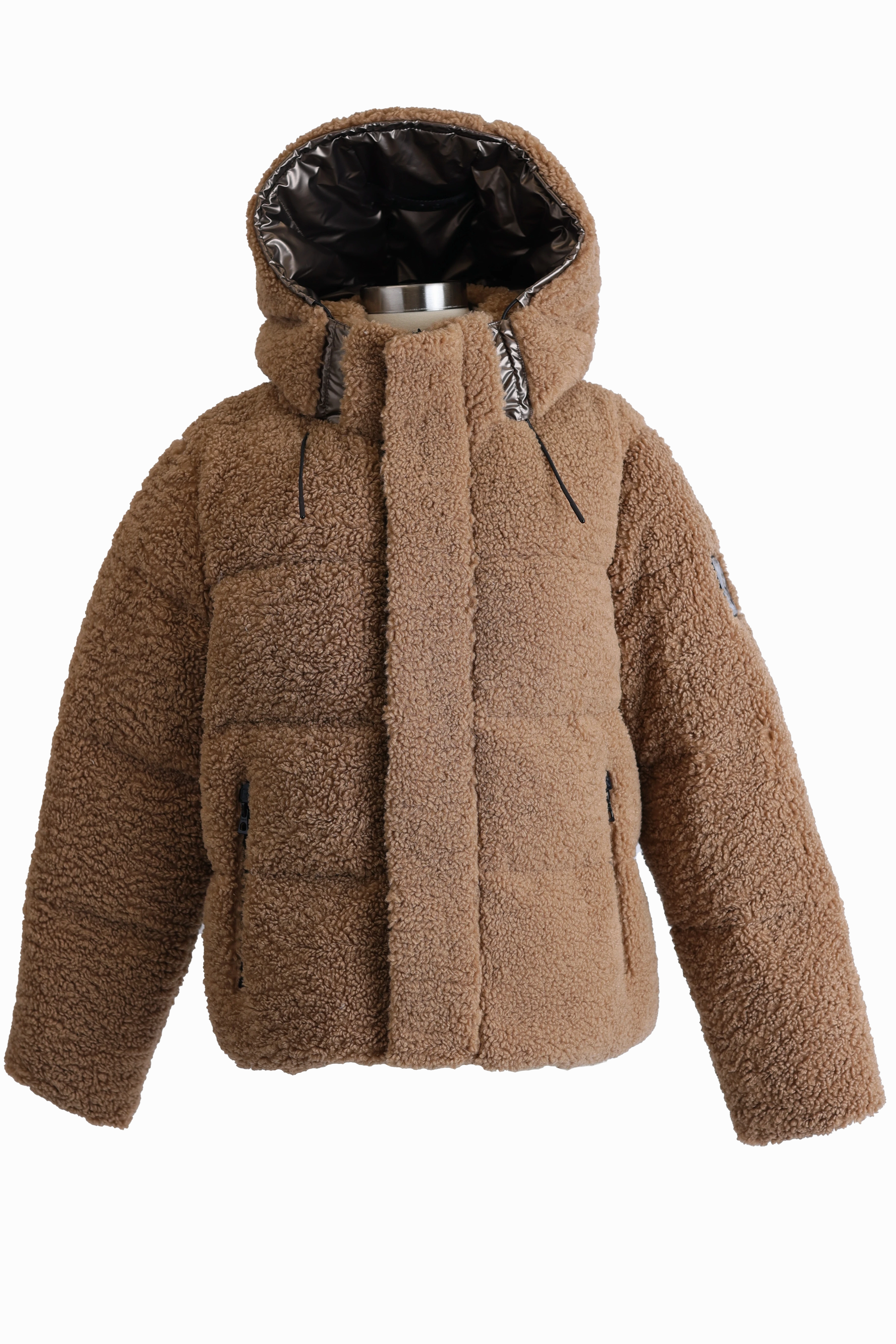 Joellie Faux Shearling Down Jacket Clean Fit Light Protection