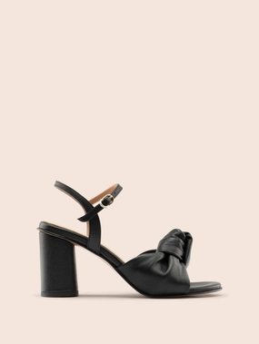 Noto Black Heel Evening Sandals