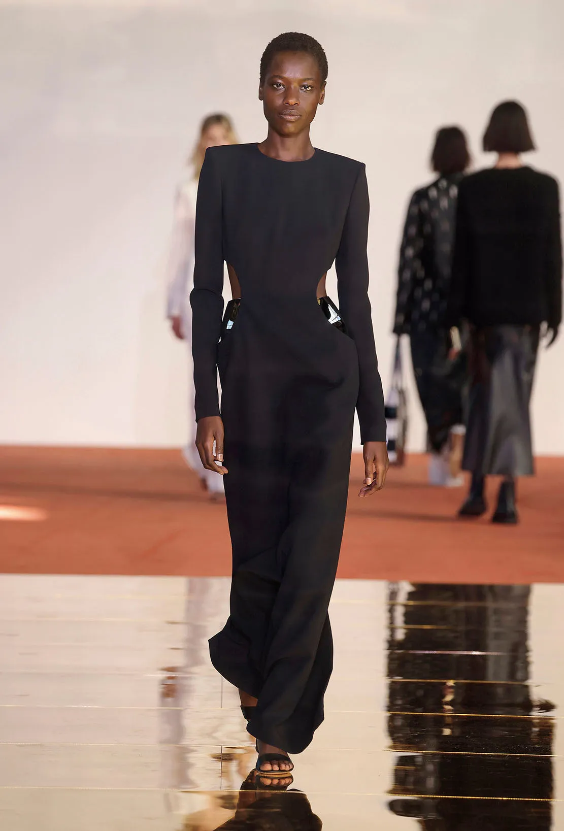 Lotta Dress in Black Silk Wool Cady Ceremony Ready