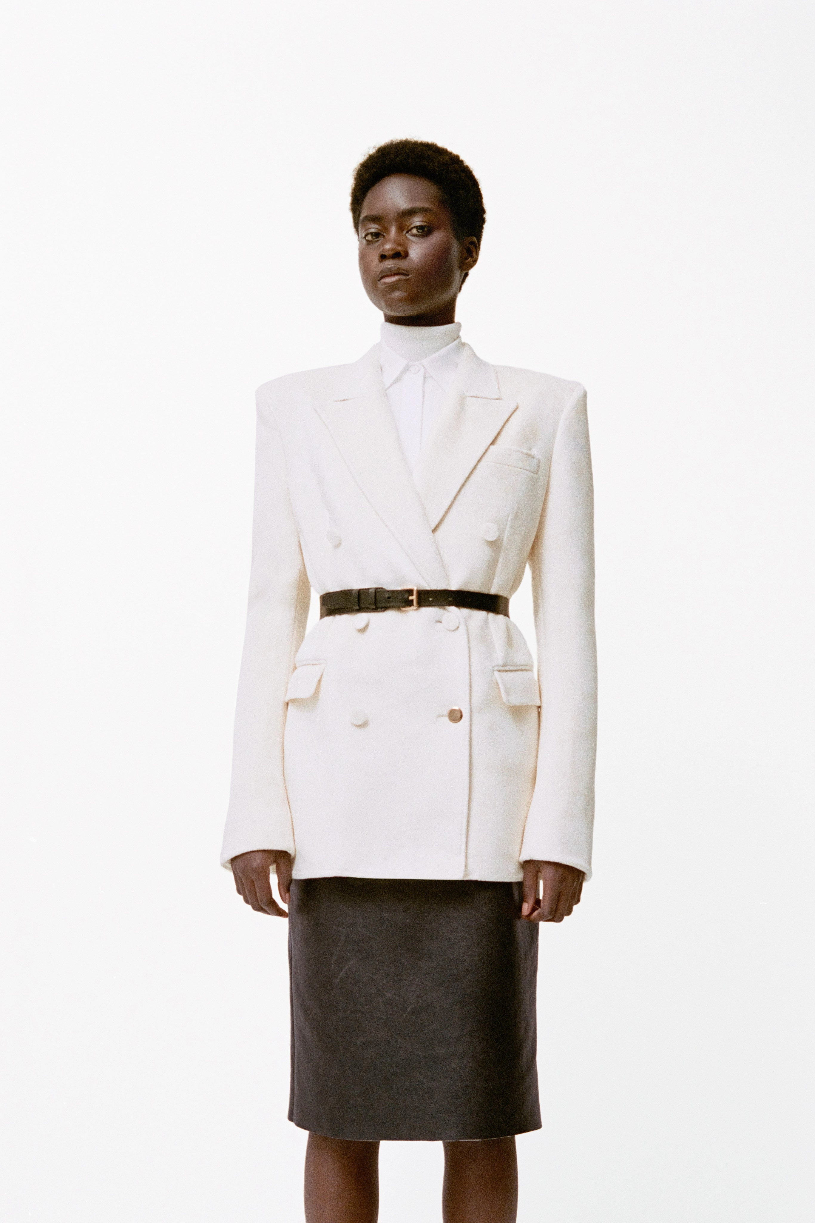 Urban Edge Amon Midi Skirt in Black Leather