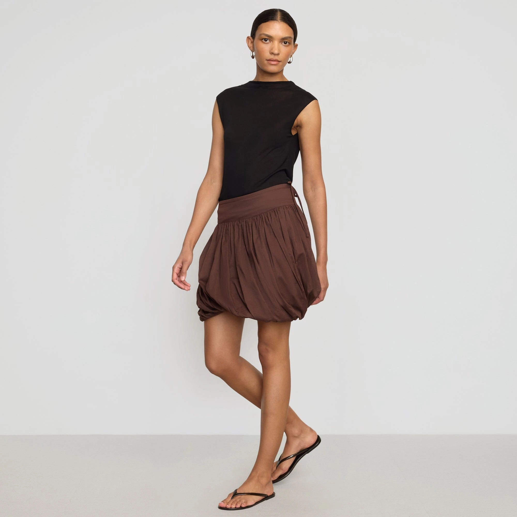 Anat Organic Cotton Twist-Bubble Skirt Flexible Material