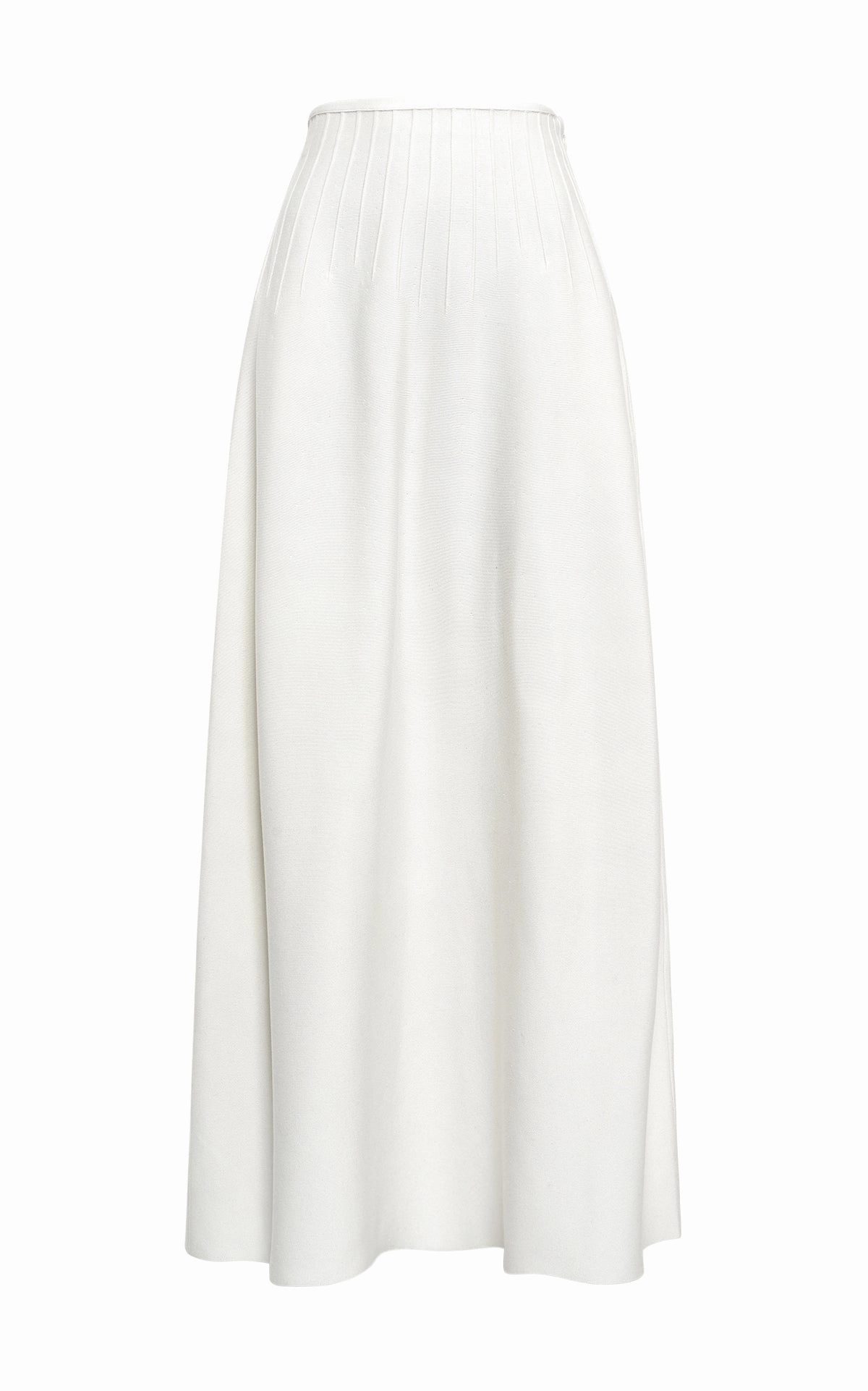 Button Fastenings Annamaria Knit Maxi Skirt in Ivory Silk
