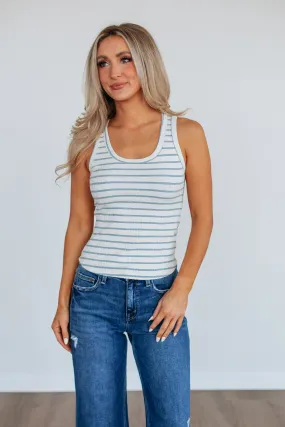 Ansley Striped Tank - Cloud Mix young users shock - absorbing