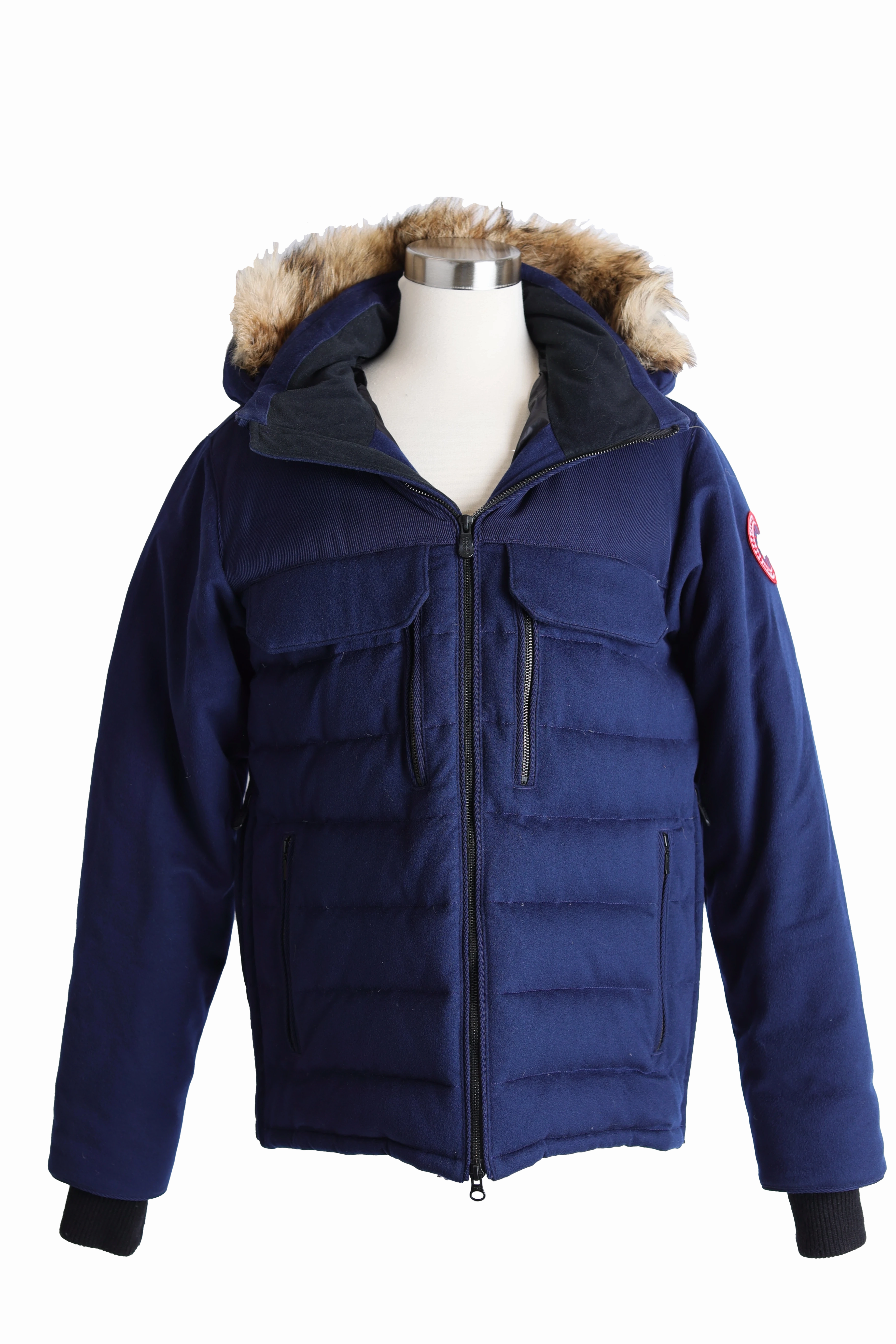 Loro Piana Wool Down Puffer Jacket W/ Fur Hood Adaptive Tension Bands