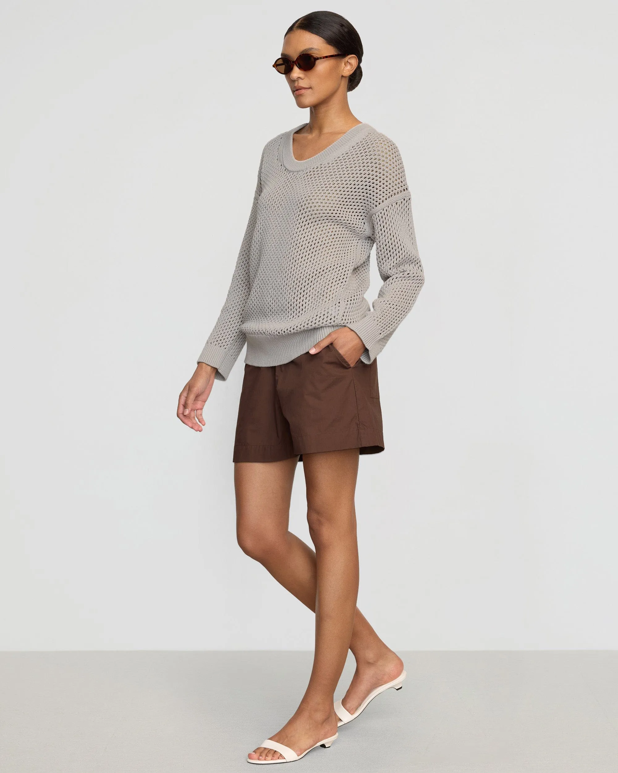 Cable Stitch Archana Open Knit U-Neck Sweater