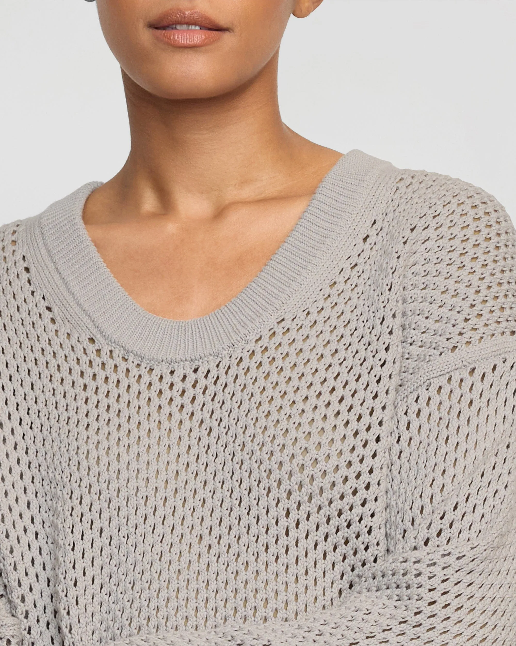 Archana Open Knit U-Neck Sweater Sophisticated Comfort