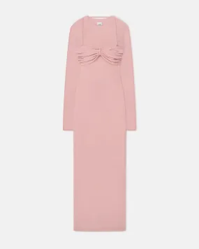 Moment Soft Wool-Blend Artemiz - Mesh Jersey Midi Dress - Pink