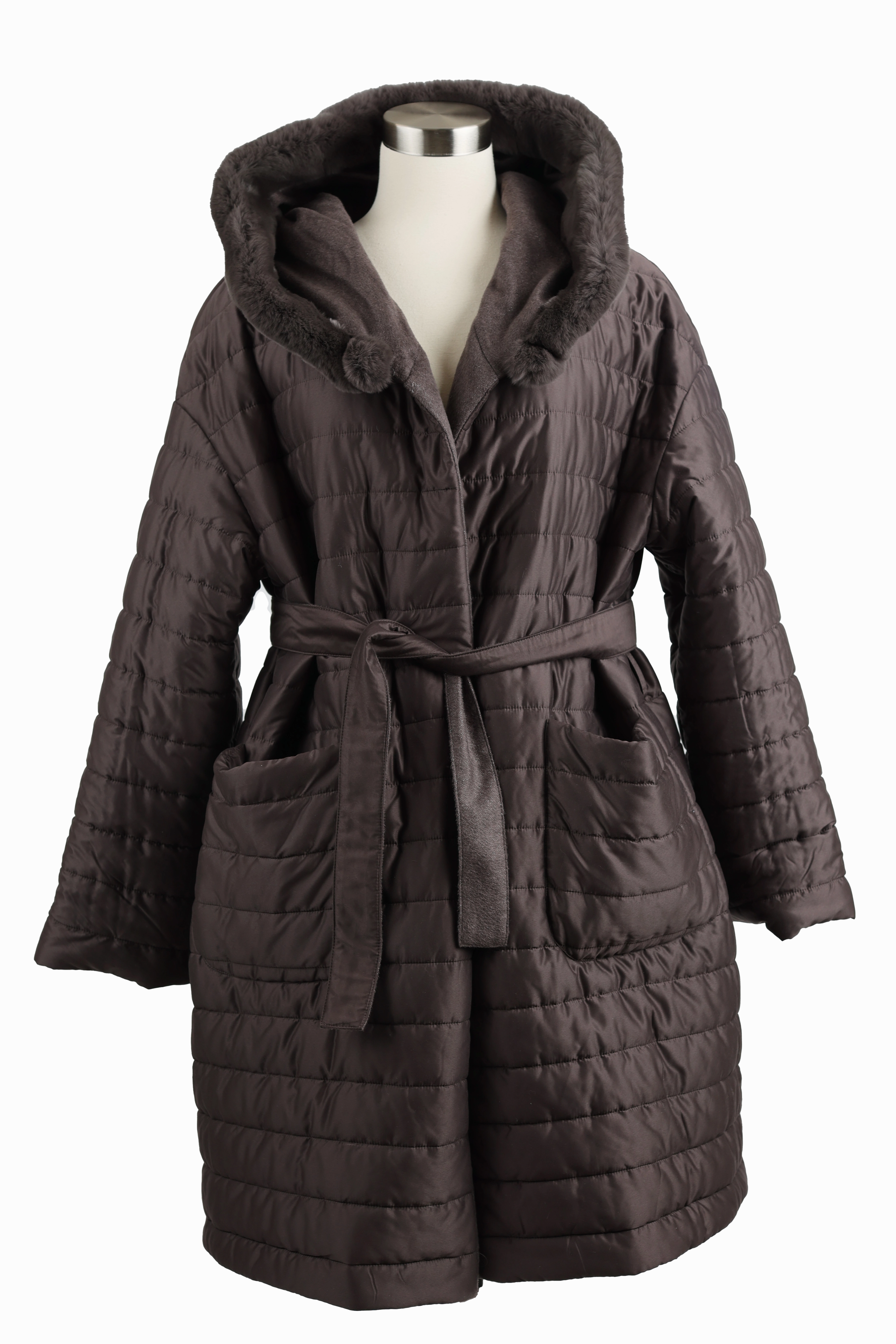 Evening Out Reversible Silk/Cashmere Belted Coat