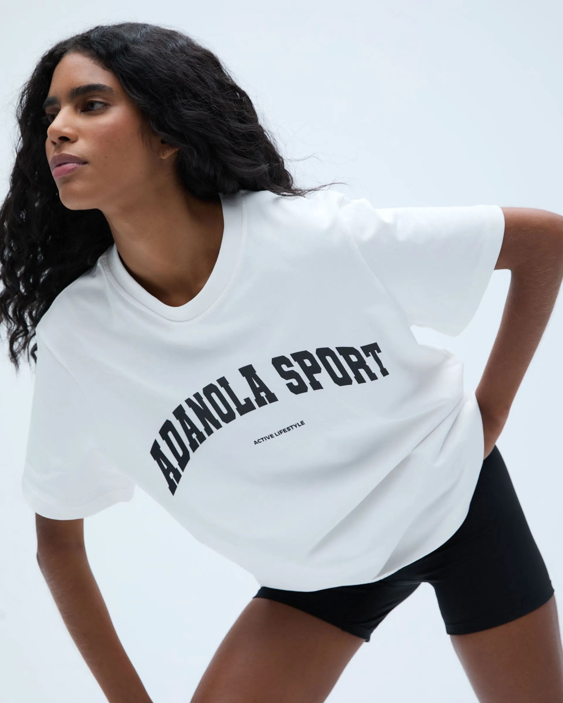 AS Short Sleeve Oversized T-Shirt - White Sustainable Textile Comfortable Collar