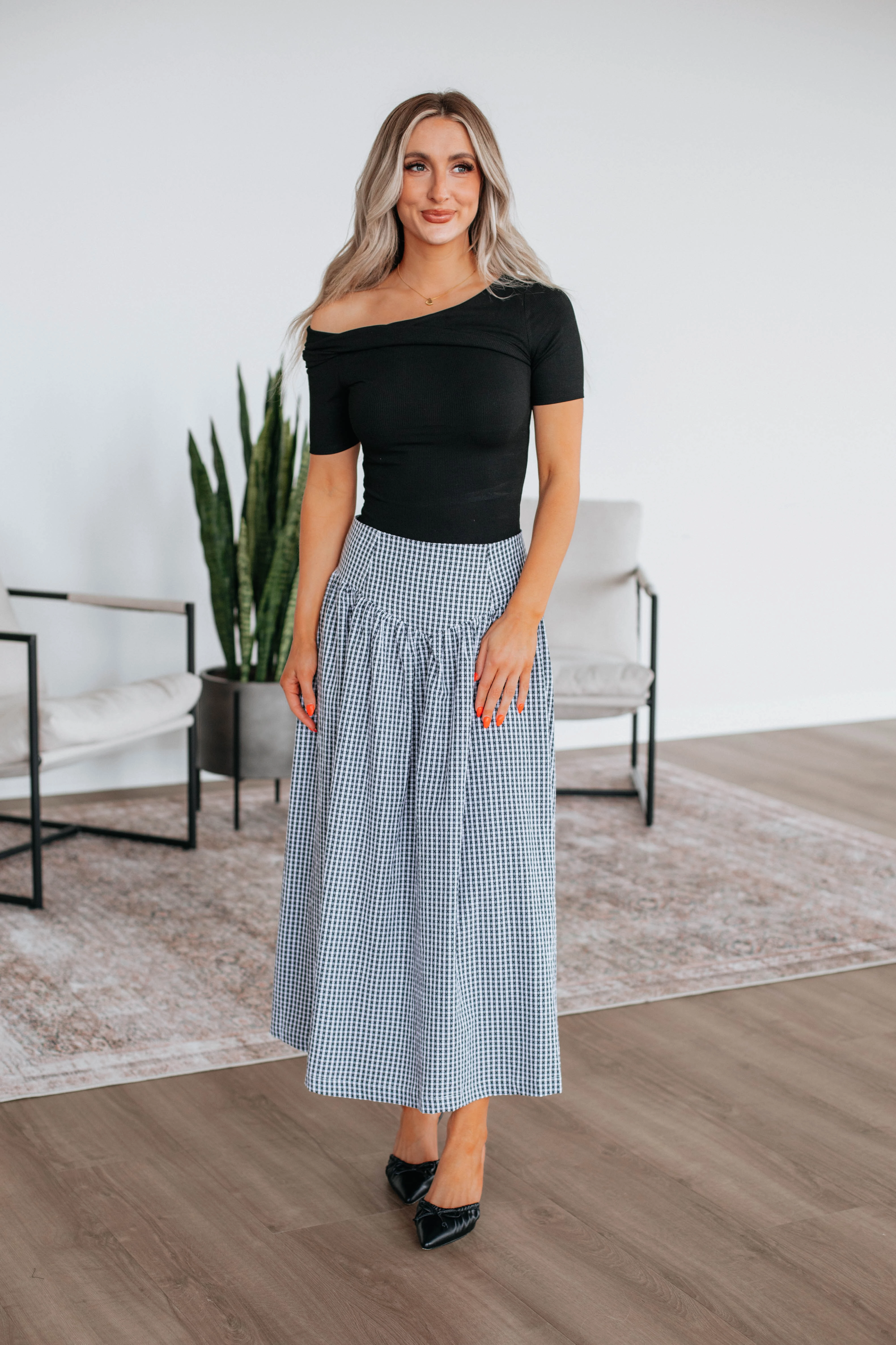 Ezra Maxi Skirt Essential Waist Frayed hem