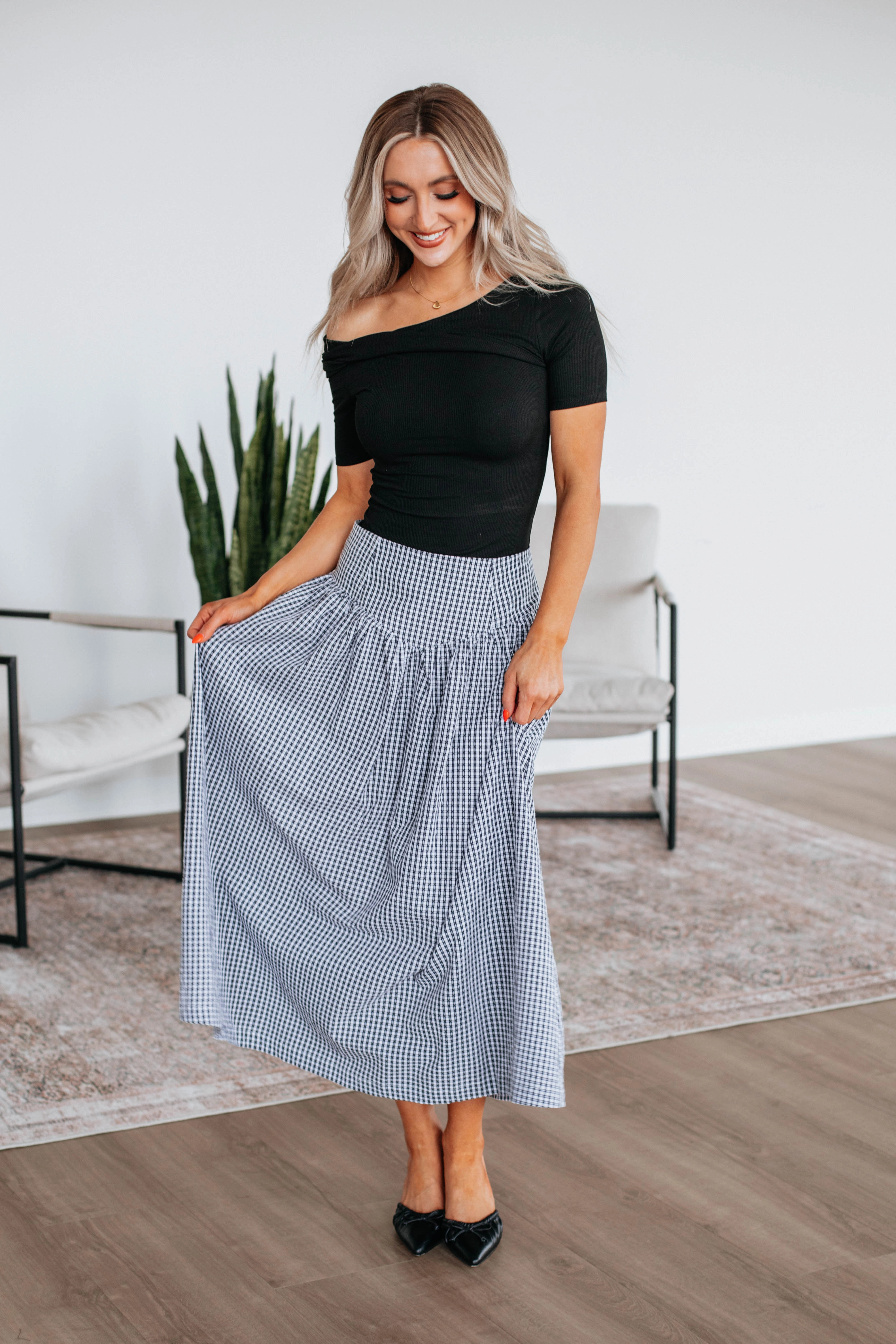 Slim Wear Design Stretchy Waist Ezra Maxi Skirt