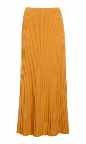 Neat Style Aurora Knit Maxi Skirt in Yellow Merino Wool