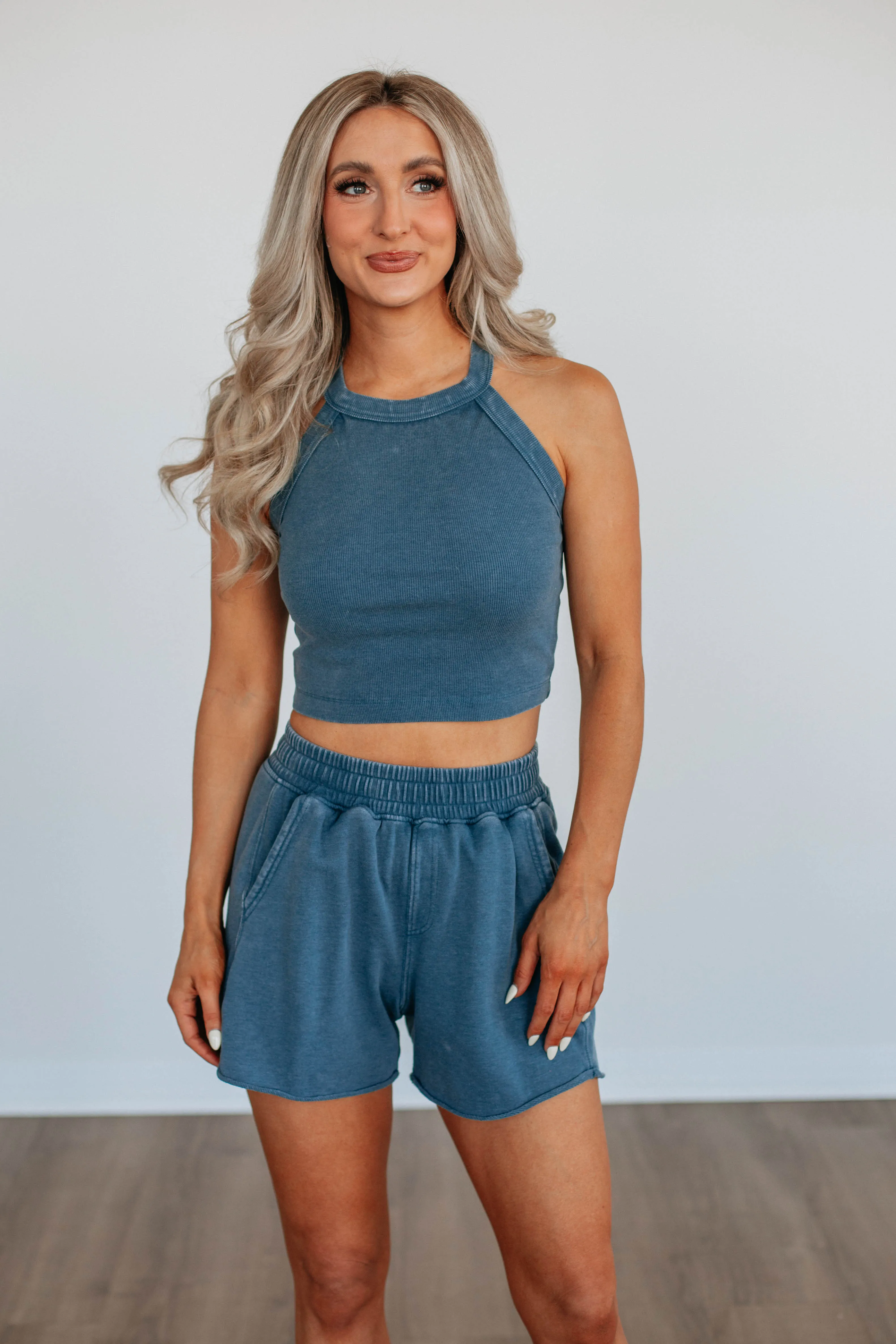 Daily Flexible Chann Ribbed Tank - Deep Sea