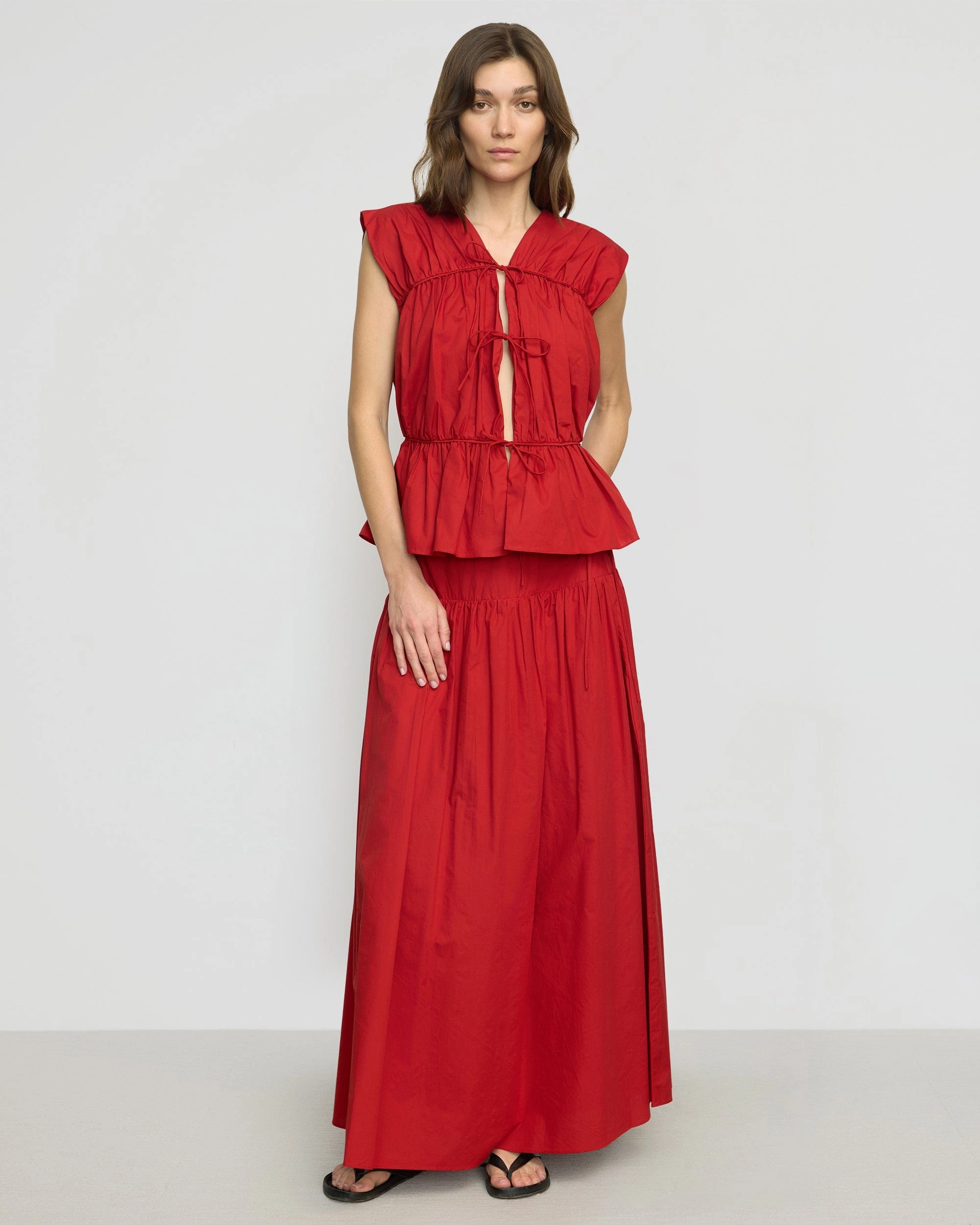 Curve Friendly Simple Outfit Bao Organic Cotton Drop-Waist Skirt