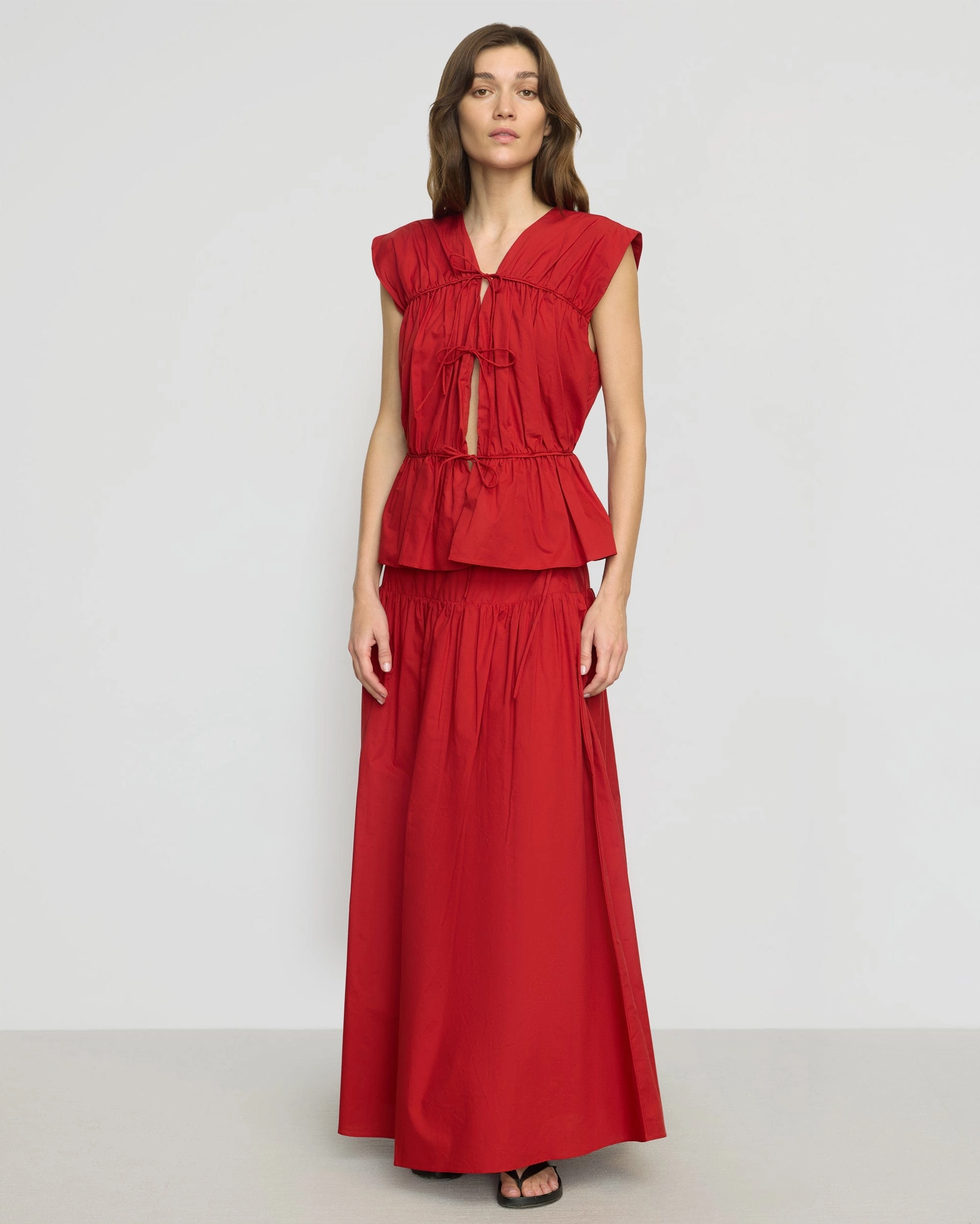 Bao Organic Cotton Drop-Waist Skirt Fast fashion Cruise Attire